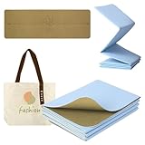 Enssy Reise-Yogamatte, faltbar, klein, 173 x 61 x 0,4 cm, mit Tragetasche, leicht, für Pilates