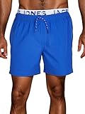 JACK & JONES Badehose Herren lang Badeshorts Doppelter Bund Maui JJSWIM Kurze Hosen Schwimmhose Shorts, Größe:M, Farbe:Bluing (12281192)