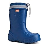 DEMAR. federleichte Kinder EVA Gummistiefel mit Stulpe gefüttert MMT-S (38/39, dunkelblau)