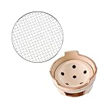 BESPORTBLE 1 Satz Grillkohleofen Grillofen Holzkohleofen Grillwerkzeug tragbarer Herd Mini - Grillherd Holzkohle - Grillschale BBQ - Tool Hauswarming Rostfreier Stahl Light Brown