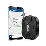 TKMARS GPS Tracker Ohne ABO GPS Tracker Auto 90 Tage Standby-Zeit, 5 Sekunden Zum Aktualisieren Der Position, Stark Magnetisch und Wasserdicht mit Kostenloser App, 5000mah