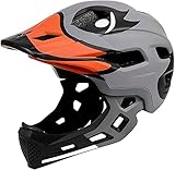 JAMCHE Kinderfahrradhelm – Kinderhelm mit abnehmbarem Kinnschutz – Schutzhelm für Kinder, Skaterhelm Kinder – leichte Schutzausrüstung 2,Einheitsgröße