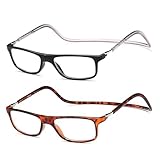 NEW VISION Lesebrille mit Magnetverschluss 2 pack, Lesebrillen, Bequem Magnetverschluss Vorne, Reading Glasses NV2904, Lesebrille Herren 2,5 (Mn, 2.5, x)