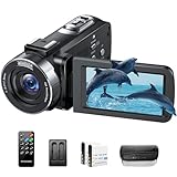 CAMWORLD Videokamera 4K 42MP Camcorder 18X Digital Zoom IR Nachtsicht Kamera Recorder für YouTube 3 Zoll 270° Drehung Bildschirm YouTube Vlogging Kamera mit Batterien,LED-Fülllicht,Fernbedienung