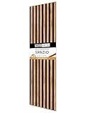 wohnartig® Akustikpaneele Spazio - 260 cm x 54 cm* set - (set = 2 Stück 260 cm x 27 cm) | Farbe: Eiche Wotan | Wandverkleidung | Akustikpaneel | Wandpaneele auf Filz |