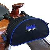 TrailMax Original Pommel Pocket Satteltasche für Western & Endurance Sättel; Handy Sattelhorn Tasche; Sattelhorn Tasche für Pferde; Trail Riding Handy Pommel Tasche; blaue Paspelierung