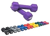 Bad Company Neopren Hanteln 2 x 1 kg lila - Kleine Hantel gummiert für Fitness Gymnastik Aerobic Zuhause - Home Gym Kurzhanteln für Frauen Männer - Dumbbells 1kg