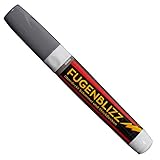 FugenBlizz Fugenstift – Fliesenstift mit wasserfester Fugenfarbe für Bad & Küche – Fugen Stift mit besonders hoher Deckkraft – Überdeckt Schmutz, Schimmel & Stockflecken – Grau
