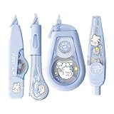 Set Mit 4 Einziehbaren Korrekturrollen Wischfest Selbstklebend Trocken Für Notizbücher/Dokumente/Klassenzimmer. Bruchfestes Korrekturband