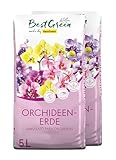 BestGreen Orchideenerde 10 L (2×5 L) – torfreduziertes Orchideensubstrat mit grober Pinienrinde – optimale Drainage gegen Staunässe für Phalaenopsis, Cattleya, Cymbidium & andere Orchideen