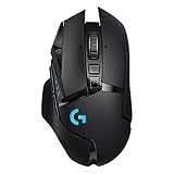 Logitech G502 LIGHTSPEED kabellose Gaming-Maus mit HERO 25K DPI Sensor, Wireless Verbindung, USB-Anschluss, RGB-Beleuchtung, Gewichtstuning, POWERPLAY-kompatibel, PC/Mac - Schwarz