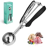 SPEENSUN Eisportionierer aus 304 Edelstahl mit Auslöser (23x5cm),eislöffel portionierer Poliert,Robust&Leicht für Eiscreme, Melonenkugeln,Kartoffelpüree,Teig,Kuchen,Spülmaschinenfest(schwarz)