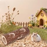 Pet Hamster Tunnel, Hamstertunnelröhre Naturholz Tiertunnel, Weidentunnel für Meerschweinchen, Röhrentunnel, Rindenholz, Versteck Hütte für Eichhörnchen Mäuse Chinchilla Streifenhörnchen Kleintiere
