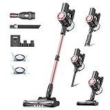 Vexilar Akku Staubsauger 45000Pa/ 50Mins/ 450W, 6-in-1 Staubsauger Kabellos Selbststehend, Akkustaubsauger mit LED Touchscreen, Klein und Leicht für Hartböden Teppiche Tierhaare