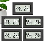 MAVORI® 5 x Thermo Hygrometer mini digital - 2 in 1 Temperatur und Luftfeuchtigkeitsmesser - Mini Thermometer und Hydrometer Feuchtigkeit digital - präzise Messwerte - inkl. Batterien