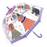 Djeco DD04719 Kinder-Regenschirm Natur | mit bunten Musiker Tieren | durchsichtiger Kinderregenschirme | Mädchen | Kinder | transparenter Kinderschirm Stockschirm
