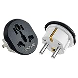 2 Stück Stecker Adapter Steckdose, UK to EU Adapter, Adapter China Deutschland Stecker, Universal Adapter, Adapter USA Deutschland Stecker, Adapter Stecker für Deutschland, USA, UK, Schweiz, China,usw