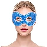 NEWGO Gel Eis Augenmaske, wiederverwendbar, kühlend mit Lavendelduft bei geschwollenen Augen, Müdigkeit, dunklen Augenringen, Kopfschmerzen, Augenlid Op, Nebenhöhlenschmerzen, Migräne - Blau
