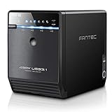 FANTEC QB-35U31 Externes 4-fach USB-C 3.1 Festplattengehäuse für SSD und Festplatten, 2,5 Zoll & 3,5 Zoll, 10Gbit/s, SATA, Automatik Lüfter, Metall, schwarz