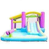 Rutschbahn Outdoor Wasser Poolsrutsche Schloss Oxford Stoff Hochdichte Nähte Turbo Gebläse Planschbecken für Den Eigenen Aufblasbaren Wasserpark im Garten