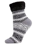 MeMoi Damen Aztec Fair Isle Plüsch Hüttensocken, Legierung, 42-44.5 EU