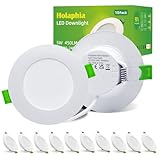 Holaphia Einbaustrahler LED Flach, LED Spots 230V Kaltweiß 6500K 5W 450LM, IP44 Einbauleuchten Badezimmer, Deckenspots LED 70-90MM Lochmaß, 10er Set