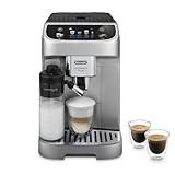 De'Longhi Kaffeevollautomat Magnifica Plus ECAM322.70.SB mit großem Touch-Farbdisplay, 18 Getränke (heiß & kalt), cremiger Milchschaum, individuelle Einstellungen (Aroma & Kaffeemenge), Silber