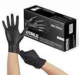 K-MART Nitril Mehrzweckhandschuhe, Puderfrei, Einweg, Extra Stark - Box mit 100 Stück, Schwarz