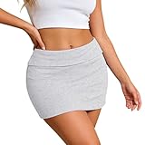 Generisch Minirock Damen Umschlag Bleistiftrock Y2k Niedrig Geschnitten Miniröcke Figurbetont Kurzer Sweatrock Sexy Schulrock Süßer Stretch Jersey Streetwear Sommer Skaterröcke Sport Skorts