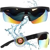 Soundeus® Sonnenbrille mit Lautsprecher - Sport Sonnenbrille Bluetooth Brille - Geschenke Männer - Sport Sonnenbrille Smart Brille - Sport Glasses Smart Glasses Sunglasses - Music&Calls Audio Glasses