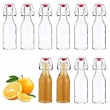 BUCOMTU 10 Stück Glasflaschen 250ml mit Bügelverschluss, Bügelflasche zum Befüllen,Sirupe, Getränke, Speiseöle, Aromatisierte Essige