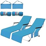 Qdreclod Mikrofaser-Strandtuch, groß, Sonnenliege, Strandtuch, für Sonnenliege, für Herren und Damen, schnelltrocknend / mehrere Taschen / geringes Gewicht / ultra saugfähig, 75 x 210 cm