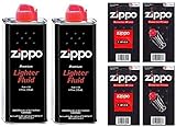 Zippo Originalersatzteile – 2 x Benzindose 125 ml + 12 x Feuersteine + 2 x Docht