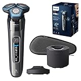 Philips Shaver Series 7000 Elektrischer Nass- und Trockenrasierer mit SkinIQ-Technologie (Modell S7788/55), Rotative, inkl. Reinigungsstation & Reiseetui