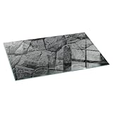 Funkenschutzplatte für Kamin 140x70 cm Rechteckige Schutzplatte Elegantes Design Stilvollem Motiv Hitzeschutz Dekorative Glasbodenplatte Glasboden Hartglas - Natursteinmuster