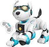 Dnenellr Roboter Hund Kinder, Ferngesteuerter Roboter Hund Programmierbar, Sprachgesteuerter (nur Englisch), Intelligenter Interaktiver Roboterhund, Singen Tanzen, Hund Roboter als Geschenk für Kinder