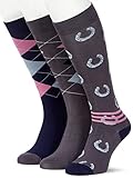 HKM Damen Cardiff Reitsocke, Grau/Blau, M EU