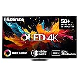 Hisense 65A85N 164cm (65 Zoll) Fernseher, 4K UHD OLED Smart TV,120Hz, HDMI 2.1, Game Mode Pro, AMD FreeSync Premium, Dolby Vision IQ & Atmos, Bluetooth, Alexa Built-in, Schwarz, [2024]