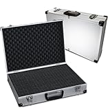 PeakTech 7270, Flightcase mit gepolstertem Schaumstoff, abschließbarer Aufbewahrungskoffer, tragbare Aluminiumbox mit schützendem Würfelschaumstoff, Universal-Alukoffer, extragroß (500 x 350 x 120 mm)