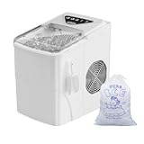 Eiswürfelmaschine Mini Tragbar,15kg/24h,Kompakt Eiswürfelbereiter Maschinen Arbeitsplatte,6-Minuten-Schnelleis-Maschine,Selbstreinigende ice maker für Zuhause