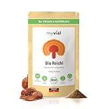 Bio Reishi Pulver 100g Ganoderma lucidum aus kontrolliert biologischem Anbau vegan 100 Prozent Fruchtkörper natürlich ohne Zusatzstoffe abgefüllt in Deutschland