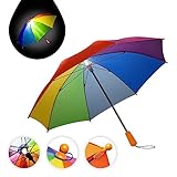FARE Stockschirm 4Kids Skylight (regenbogen) - Kinder-Regenschirm in fröhlichem Design und mit LED-Innenbeleuchtung