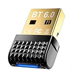 SHUBEIEUMI Bluetooth 6.0 Adapter für PC, Plug & Play, für Windows 11/10/8.1, USB Bluetooth Stick für Maus, Tastatur, Kopfhörer, Handy, Controller