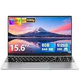 FUNYET Laptop, 15.6-Zoll Notebook,N4000 Prozessor, 8GB RAM 512GB SSD IPS FHD 1920 x 1080 Computer, 180° Open Close, 5000mAh, Student, TF Card Slot, Win11pro Laptop Notebook