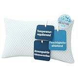 hERZtal Ice Kissen, 40x80 cm, Memory-Foam, Höhenverstellbar, Kühlende Technologie, Temperaturregulierend