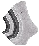 VCA 8 Paar Herren COMFORT Socken in Grau, Ohne Gummibund, Baumwolle mit Elasthan (43/46, Grau) - Cottonprime