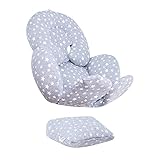 JYOKO Kids Sitzverkleinerer Antiallergikum Universal Baby 100% Baumwolle (White Star, Enthält Kopf-, eine Körper- und eine Rückenstütze)
