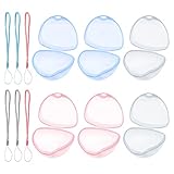 Schnullerbox für Baby, 6 Stück Transparentes Schnulleretui mit Schnur, 3 Farben Schnullerhalter Etui Schnuller Box BPA-Free Nipple Shield Etui für Säugling, Baby, Reisen, Zuhause