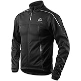 Letook Fahrradjacke Männer Winddichte Thermo für Winter Outdoor-Sport Fahrradbekleidung Wasserdicht Warme Fleecejacke 100230 L