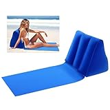 lasuroa Aufblasbarer Strand-Lounge-Sessel, tragbare Strandmatte, Loungesessel, beflockte Oberfläche, PVC-Basis, Liegematte, Liege für Rasen, Outdoor, Camping, Reisen, Strand